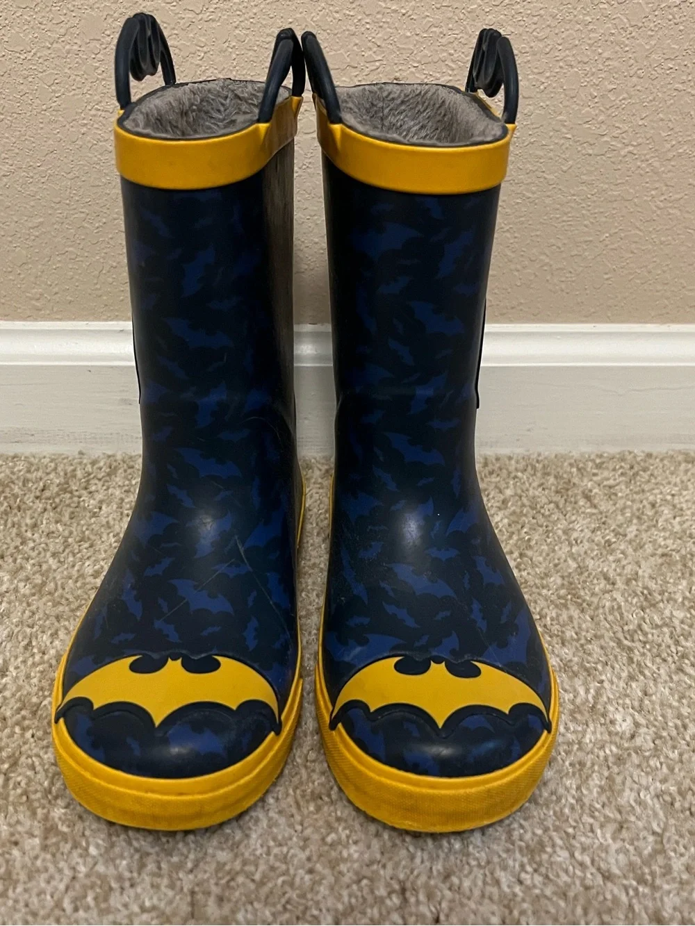 Western Chief Kids' Blue and Yellow Batman Rain Boots